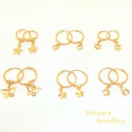 Subang Bulat Gantung Emas 916 / Hoop Earring Gantung 916 Gold Dreams Jewellery