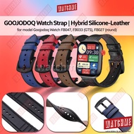 GOOJODOQ Watch Strap, Hybrid Silicone-Leather, Colored Leather 22mm 20mm (for smartwatch FB047, FB03