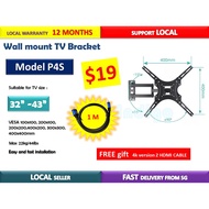 TV Bracket, Wall Mount for TV Size  14" - 43"