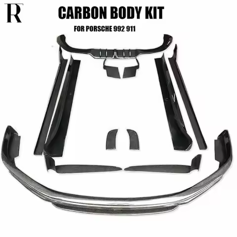 Carbon Fiber Bodykit Front Lip Rear Diffiser Side Skirt Splitter Spoiler for Porsche 992.1 911 2018-