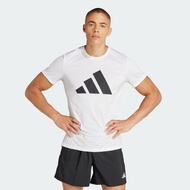 South 2025 June ADIDAS RUN IT Short-Sleeved Top LOGO Moisture Wicking Men's White IN0075