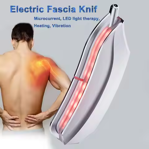 Electric Fascia Knife Back Scraping Neck Heating Vibration EMS Microcurrent Body Massager Muscle Rel