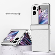 Oppo Find N2 Flip Case Lychee Pattern Leather Hinged Protective Case for Oppo Find N2 Flip