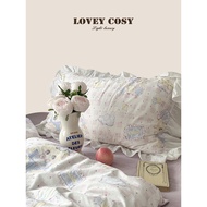 LOVEY COSY Korean Light Luxury 2026 Spring New Style Cotton Cute Girl Heart Lace Bed Four-Piece Set
