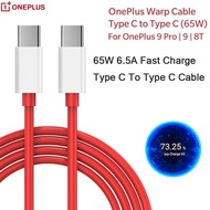 65W Oneplus 8T 6.5A Fast Charge Type C To Type C Data Cable For One Plus 8 7 Pro 7t 6t 6 5t 5 Warp Charger Cable