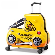 BDuck กระเป๋าเดินทางเด็ก การ์ตูน ดีไซน์รถเข็นเด็ก ล้ออเนกประสงค์ นั่งและขี่คุณสมบัติ โพลีเอสเตอร์ ซั