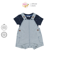 TinyBee เอี๊ยมกางเกงยีนส์ เอี๊ยมขาสั้นเด็กผู้ชาย เสื้อผ้าฝ้าย Baby Overalls Cotton 100% ชุดเด็กแรกเก