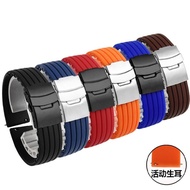 2024 High quality✖✺✒ 蔡-电子1 Chaoju rubber watch strap 16 18 20 22 24mm universal Seiko cool silicone men's watch chain
