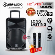 Ampaudio Portable Speaker 12" 15" 600w 800w