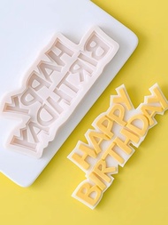 生日快樂大寫英文字母矽膠模具，用於軟糖、巧克力、烘焙、香薰、樹脂、粘土和蠟燭製作