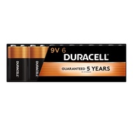 Duracell Coppertop 9V Battery, 6 Count Pack, 9 Volt Battery with Long-lasting Power, All-Purpose Alk