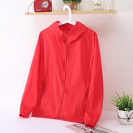 KYUSHUAD Mens thin solid color hooded sun protection jacket Couples UV protective jacket for men and