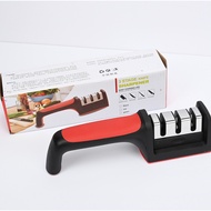 1pc Steel+Ceramic Handheld Three Slot Sharpener Suitable for Chopping Bones Vegetables Fruits Knives