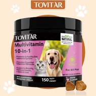 Tovitar® Multivitamin Cat and dog 120 Soft Chews - Omega 3 | Vitamin Bs | Vitamin C | COQ10 | MSM Gl