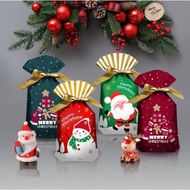 H&L 10Pcs Christmas Gift Bags Christmas Bags Wrapping Sacks Pouches Santa Goody Bags