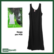 Singlet Terusan Long Dress Wanita Warna Polos Katun Underwear GN F62