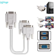 JSJJINGP VGA Adapter, Dual Port 15 PIN SVGA Adapter, PC Accessory Male To 2 Female Splitter Design 2