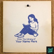 Custom Name Book Stamp SE-134 | From The Library Of | Coffee Reading Time | Flash Stamp