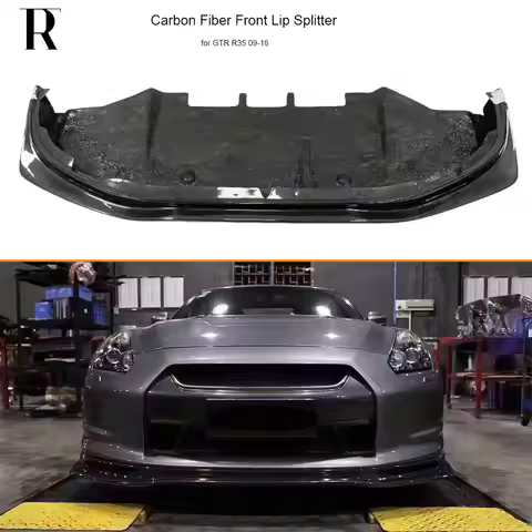 Nismo Style Carbon Fiber Front Bumper Chin Lip Splitter for Nissan GTR GT-R R35 09-16