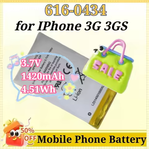 New 3.7V 1420mAh 4.51Wh Mobile Phone Battery Replacement for IPhone 3G 3GS 616-0434 Rechargeable Bat