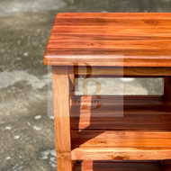 ชั้นวางของไม้สักแท้ 3 ชั้น ขนาด 50x50 สูง 80 ซม. | สวย ทน เรียบ 3-Tier Teak Wood Shelf