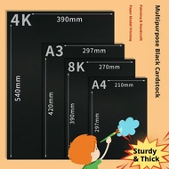 Solid Black Cardstock 200G/300G Thick Hard Paper 4K/8K/A3/A4 Size For Art Drawing Kids DIY Craft Boo