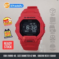Original G Shock Men GBD-200RD-4D GBD-200RD-4 GBD200RD-4D Digital G-Squad Workout Watch [READY STOCK]