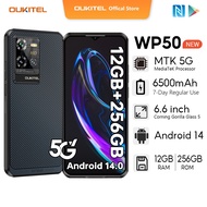 OUKITEL WP50 5G Android 14 12GB+256GB Mobiles 6.60" HD+ 6500mAh 48MP+2MP+0.3MP NFC 12mm Ultra+thin B