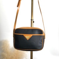 【 日本直送　名牌中古包 】Yves Saint Laurent ショルダーバッグ ブラック キャメル YSL PVC パイピング vintage yia45g