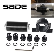 SADE Universal 50mm fuel filter with aluminum mounting bracket and wrench, as well as 6AN 8AN 10AN c