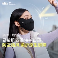 蕉下（beneunder）护眼角防晒口罩女四季新款保暖口罩防风防寒面罩情侣款UV33123 漫暮黑