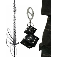 STUDDED DICE keychain leather DICE with metal punk style