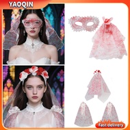 Mesh Cape Veil Eye-Catching White Tulle Cloak Plastic Realistic Lace Collar For  Costume Party Hallo