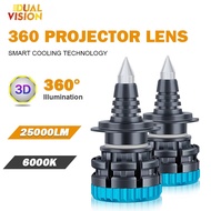 360degree Bi LED H7 Canbus Projector lens Turbo 9012 Hir2 HB3 9005 9006 HB4 H11 Car Headlight Bulb 1