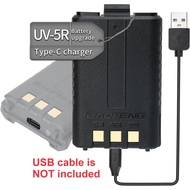 Singapore stock! Original USB-C port BAOFENG UV5R Series BL-5 Battery 7.4V 1800mAh Li-ion UV-5R UV-5