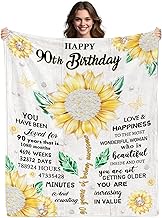 Fiwbnasz 90th Birthday Gifts for Women, 90th Blanket, Gift for 90 Year Old Women, 90th Birthday Deco