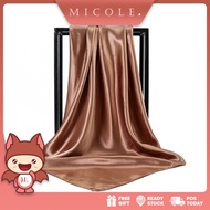 MICOLE C9064B HOT SALE PREMIUM Tudung Bawal Satin Silk Plain Bidang 45 Borong Muslimah Bawal Murah Square Hijab Scarf