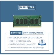 SYNOLOGY 4GB DDR4 2666 MHZ SODIMM MEMORY MODULE-4GB NONE-ECC (D4NS01-4G) (D4NESO-2666-4G) ds423+ ds2