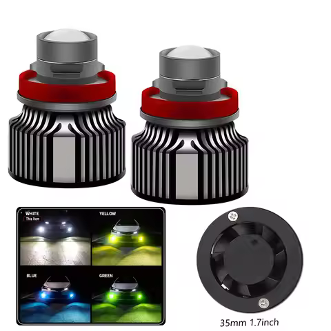 H11 Led Fog Light Bulb Laser Lens H8 H9 9005 9006 HB3 9006 HB4 CSP Blue Green 6000K 3000K H7 Turbo H