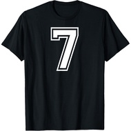 Men's cotton T-shirt 7 Number Seven Team Sports Graphic Design Matching Varsity T-Shirt