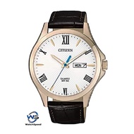 Citizen BF2023-01A Analog Quartz White Dial Brown Leather Men's Watch