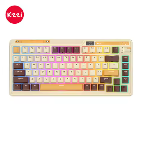 KZZI K75 PRO RGB 75% Wireless Gasket Mechanical Keyboard Triple Mode BT 5.0/2.4G/USB-C 82 Keys Hot S
