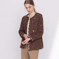 【MEDUSA】高雅棕毛呢亮片長版西裝外套(M-XL) | 毛呢外套 女外套