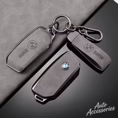 Alloy Car Key Case Cover TPU Protection Shell Keychain For BMW 2 4 5 7 Series IX XM X3 X4 X5 X6 X7 I