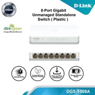 DLink DGS-1008A Unmanaged Switch Hub 8 Port Gigabit 10/100/1000 Mbps Plastic Housing DGS-1008C N