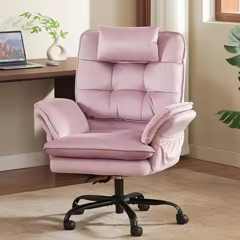 Cross Legged Office Chair, Criss Cross Chair with Adjustable Arms, 135° Reclining Executive Chair wi
