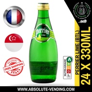 PERRIER Lime Sparkling Mineral Water 330ML X 24 (GLASS) - FREE DELIVERY WITHIN 3 WORKING DAYS!