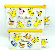 Clear ZIPPER POUCH POKEMON POCKET MONSTER PENCIL CASE Card Holder Cosmetic COIN Multipurpose CASE JAPAN