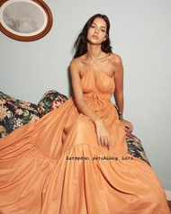 Pleased Handpicked Store ชุดเดรสยาวคอฮอลเตอร์ผ้าลินินคอตตอนสไตล์วินเทจแขนกุดคอวีแฟชั่นฤดูใบไม้ผลิ 20