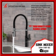 Abagno Kitchen Sink Mixer with Flexible Spout and Double Spray - SHM-178F-BS